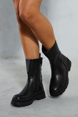 Womens Leather Look Flat Ankle Boots - - 4 - MISSPAP - Modalova