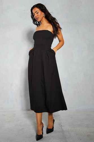 Womens Linen Look Bandeau Maxi Dress - - 14 - MISSPAP - Modalova