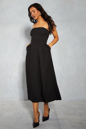 Womens Linen Look Bandeau Maxi Dress - - 8 - MISSPAP - Modalova