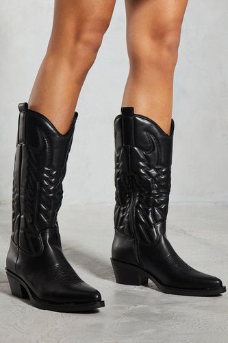 Womens Leather Look Western Knee High Boots - - 5 - MISSPAP - Modalova