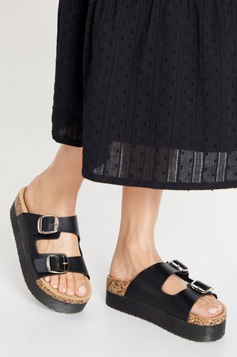 Womens Faith: Hannah Double Buckle Wedge Footbed Sandals - - 6 - Dorothy Perkins - Modalova