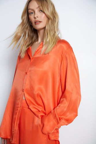 Womens Satin Oversize Shirt - - 8 - Warehouse - Modalova