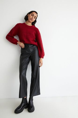 Womens Faux Leather Full Wide Leg Trouser - - 10 - Warehouse - Modalova