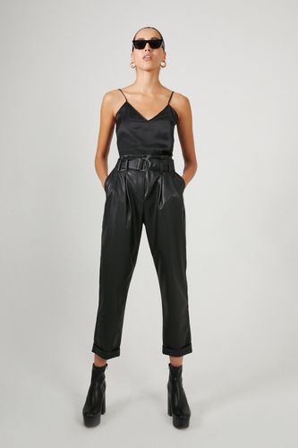 Womens Belted Faux Leather Peg Trousers - - 14 - Warehouse - Modalova