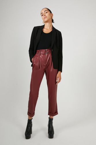 Womens Belted Faux Leather Peg Trousers - - 10 - Warehouse - Modalova