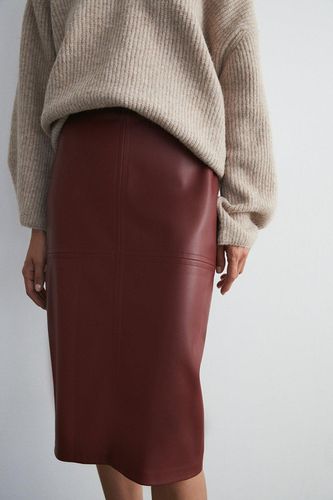 Womens Easy Faux Leather Pencil Skirt - - 6 - Warehouse - Modalova
