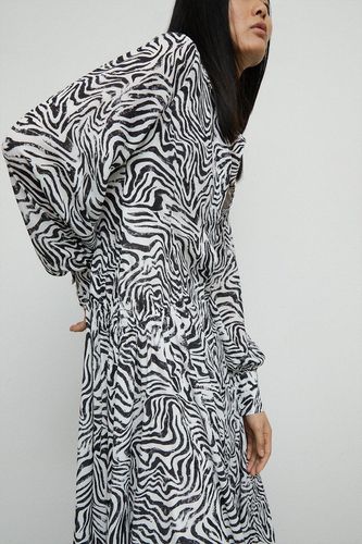 Womens Animal Print Midi Shirt Dress - - 10 - Warehouse - Modalova