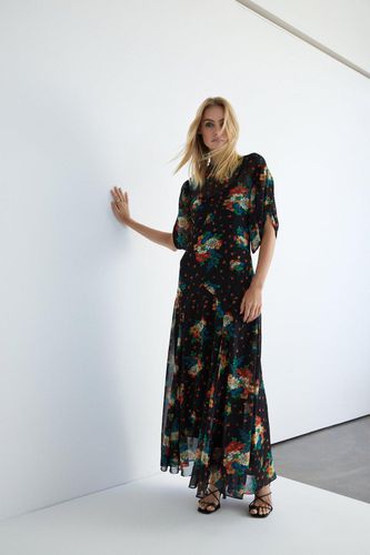 Womens Floral Chiffon Maxi Dress - - 8 - Warehouse - Modalova