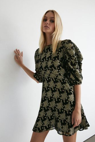Womens Sparkle Ruched Sleeve Mini Dress - - 12 - Warehouse - Modalova