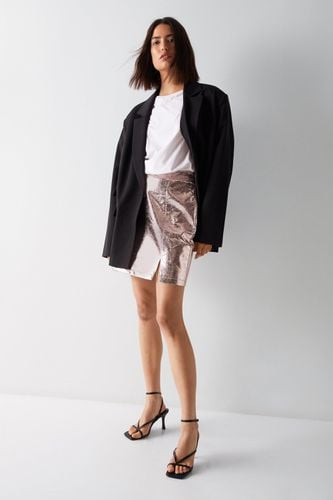 Womens Crackle Faux Leather Pelmet Skirt - - 12 - Warehouse - Modalova