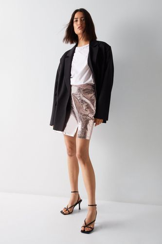 Womens Crackle Faux Leather Pelmet Skirt - - 14 - Warehouse - Modalova
