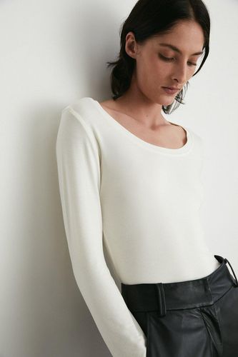 Womens Scoop Neck Long Sleeve Top - - XL - Warehouse - Modalova