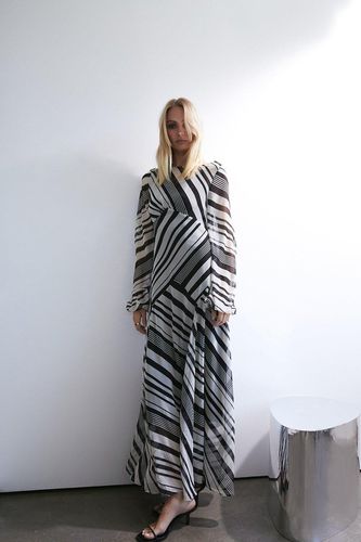 Womens Stripe Placement Print Drop Back Maxi Dress - - 8 - Warehouse - Modalova