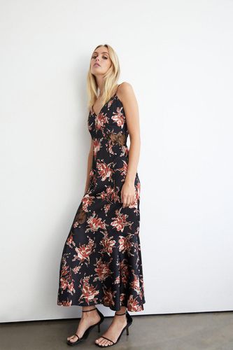 Womens Floral Lace Insert Cami Midi Dress - - 10 - Warehouse - Modalova