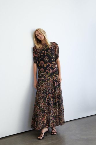 Womens Scarf Print Chiffon Empire Line Maxi Dress - - 10 - Warehouse - Modalova
