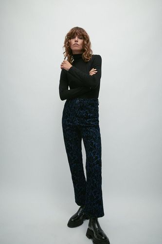 Womens WH x William Morris Society Denim Velvet Floral Jeans - - 8 - Warehouse - Modalova