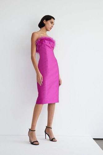 Womens Feather Bandeau Dress - - 12 - Warehouse - Modalova