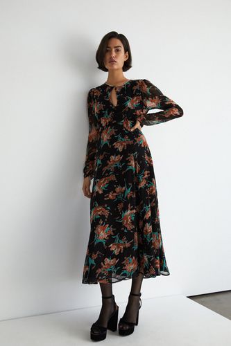 Womens Diamante Floral Chiffon Maxi Dress - - 10 - Warehouse - Modalova
