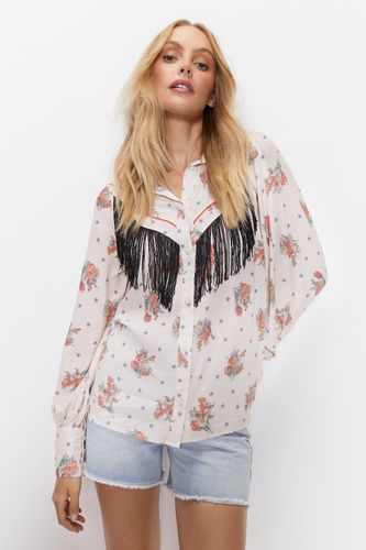 Womens Fringe Detail Shirt - - 8 - Warehouse - Modalova