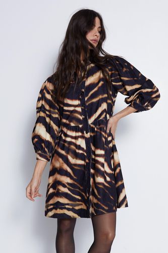 Womens Cord Animal Printed Mini Smock Dress - - 10 - Warehouse - Modalova