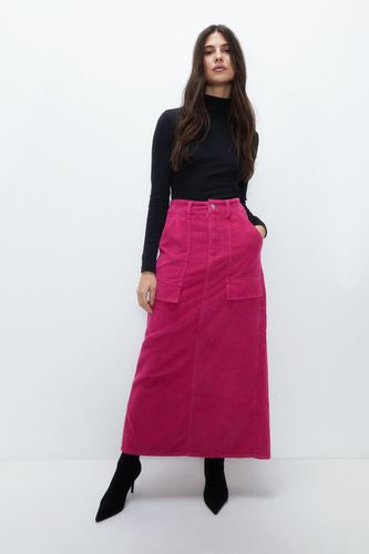 Womens Cord Pocket Detail Midi Skirt - - 6 - Warehouse - Modalova