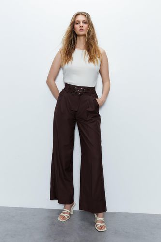 Womens Belt Detail Tailored Trouser - - 10 - Warehouse - Modalova