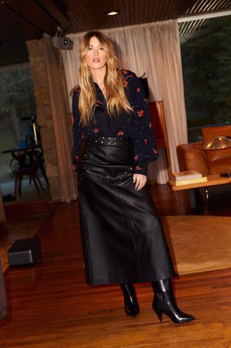 Womens Kara Rose Real Leather Diamante Studded Midi Skirt - - 10 - Warehouse - Modalova