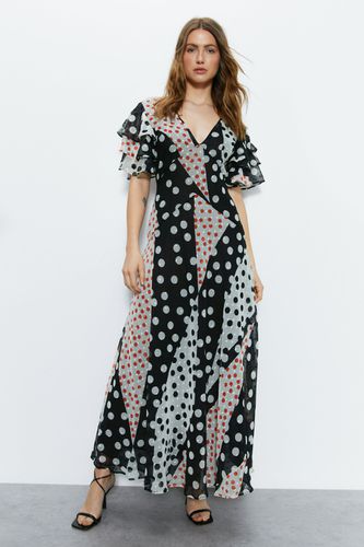 Womens Mixed Spot Chiffon Maxi Dress - - 10 - Warehouse - Modalova
