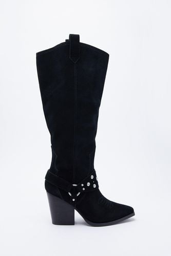 Womens Suede Harness Detail Knee High Cowboy Boot - - 7 - Warehouse - Modalova