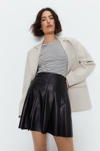 Womens Premium Faux Leather Pleated Skirt - - 10 - Warehouse - Modalova