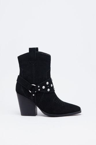 Womens Suede Harness Detail Ankle Cowboy Boot - - 4 - Warehouse - Modalova