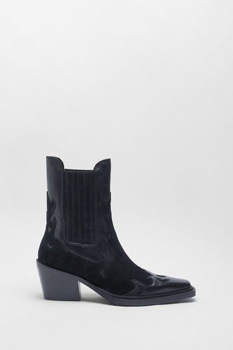Womens Suede Contrast Ankle Western Boot - - 4 - Warehouse - Modalova