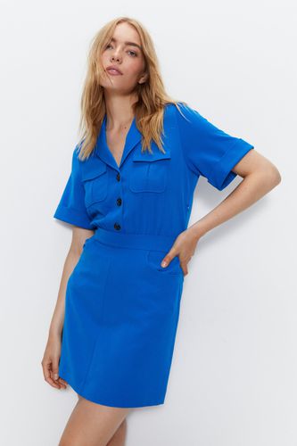 Womens Tailored Utility Detail Mini Shirt Dress - - 8 - Warehouse - Modalova