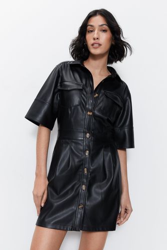 Womens Faux Leather Mini Dress - - 10 - Warehouse - Modalova