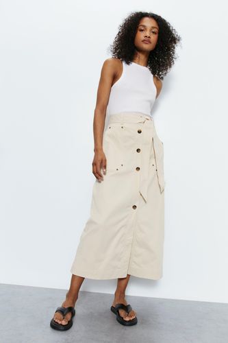 Womens Button Detail Tie Up Midi Skirt - - 8 - Warehouse - Modalova