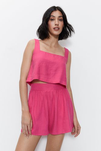 Womens Linen Shorts - Pink - 12 - Warehouse - Modalova