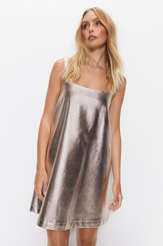 Womens Premium Metallic Faux Leather Dress - - 10 - Warehouse - Modalova