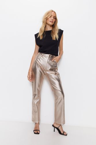 Womens Premium Metallic Straight Leg Trousers - - 10 - Warehouse - Modalova