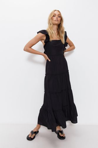 Womens Ruffle Tie Back Tiered Midi Dress - - 16 - Warehouse - Modalova