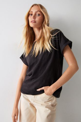 Womens Essential Cotton Slub Roll Sleeve T-shirt - - XS - Warehouse - Modalova