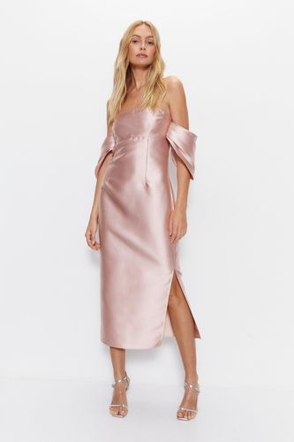 Womens Structured Bardot Midi Dress - - 10 - Warehouse - Modalova