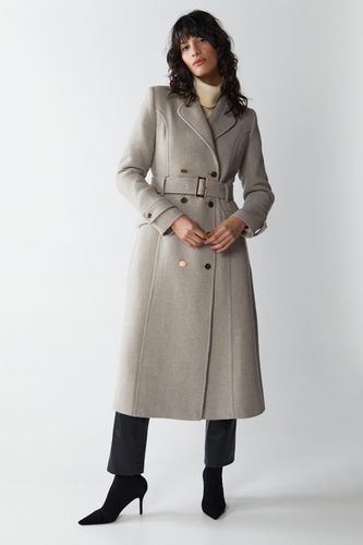 Womens Premium Double Breasted Italian wool Tailored Coat - - 10 - Warehouse - Modalova