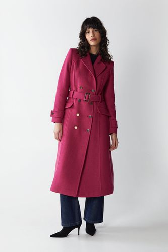 Womens Premium Double Breasted Italian wool Tailored Coat - - 8 - Warehouse - Modalova