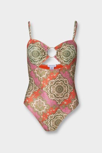 Womens Tile Detachable Strap Ring Cut Out Swimsuit - - 10 - Warehouse - Modalova
