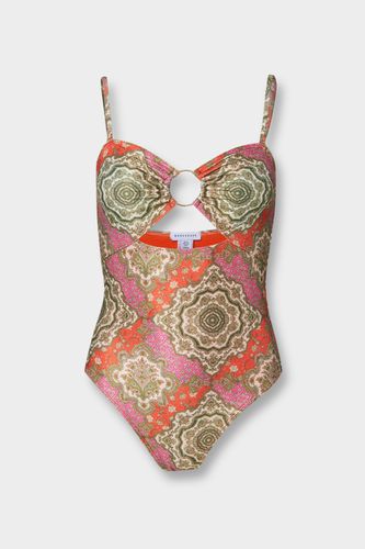 Womens Tile Detachable Strap Ring Cut Out Swimsuit - - 12 - Warehouse - Modalova