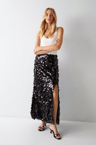 Womens Petite Disc Textured Sequin Maxi Skirt - - 10 - Warehouse - Modalova