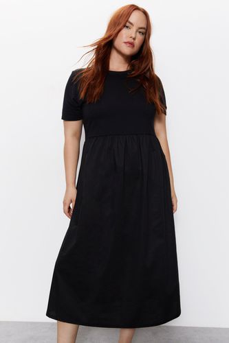 Womens Plus Short Sleeve Woven Mix Midi Dress - - 20 - Warehouse - Modalova
