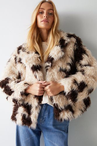 Womens Premium Curly Cow Print Short Fur Coat - - 10 - Warehouse - Modalova
