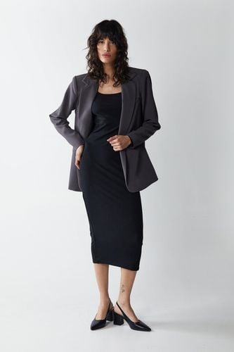 Womens Premium Soft Touch Long Sleeve Square Neck Midi Dress - - 8 - Warehouse - Modalova