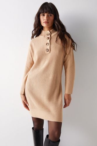 Womens Fisherman Knit High Neck Mini Dress - - M - Warehouse - Modalova